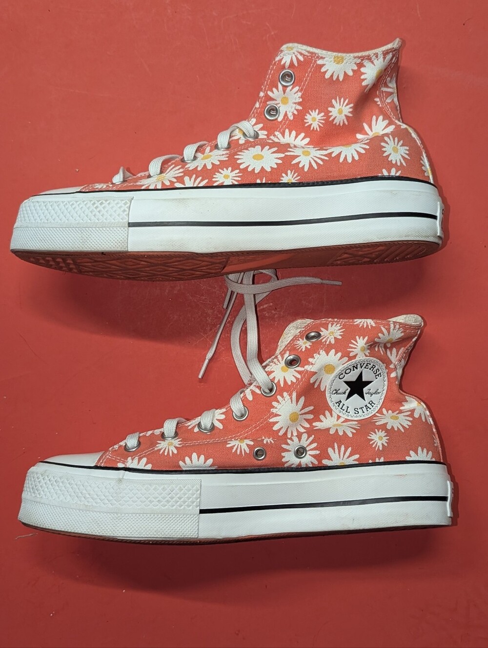 Converse Chuck Taylor All Star Platform High Camp Daisies Orange Unisex W9.5M7.5 - Picture 5 of 11